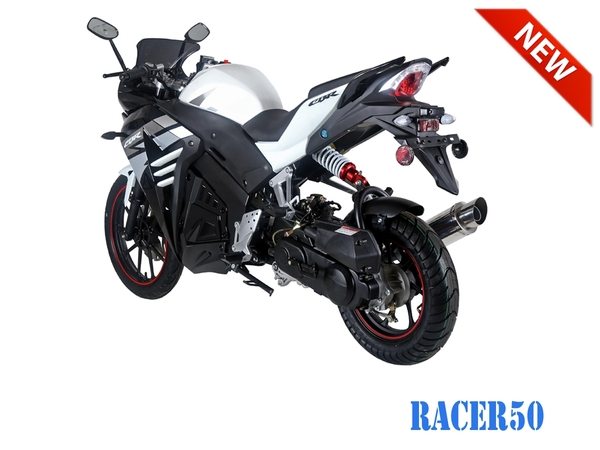 Black/Silver Racer 50cc New 2017 Design
